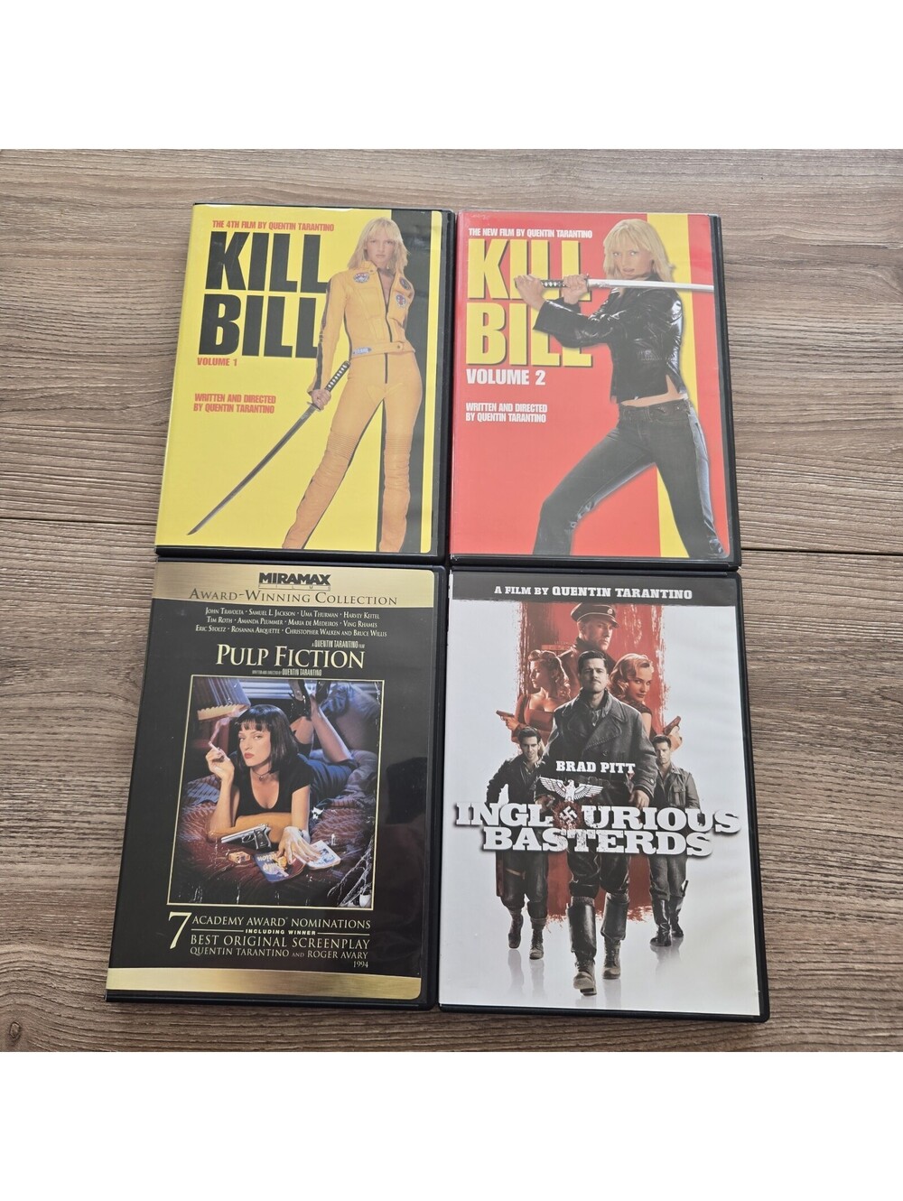 Quentin Tarantino 4-DVD LOT Kill Bill 1 2 Pulp Fiction Inglourious Basterds
